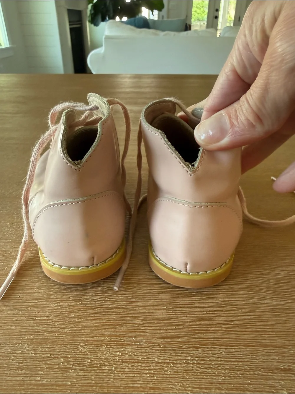 Toddler Pink Leather Lace-Up Dress Shoes